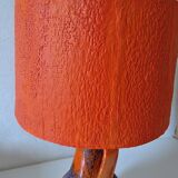 Vintage coral stoneware lamp west germany