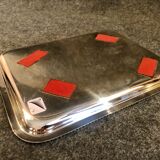 Silver metal tray, late 19th century