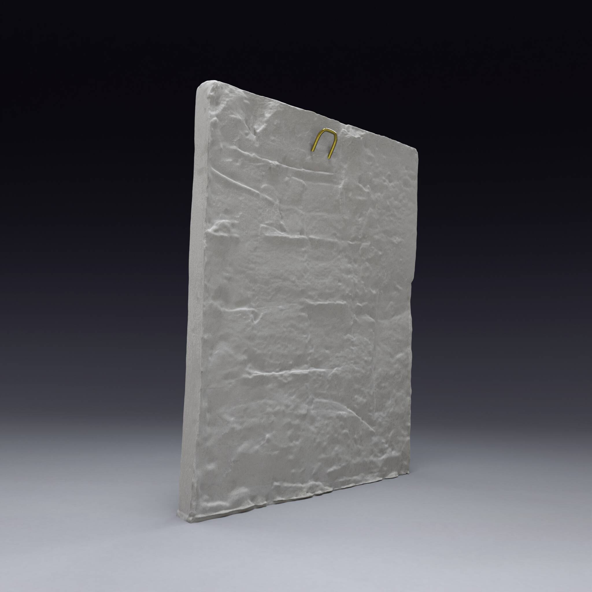 Bas-relief en plâtre d'une feuille d'acanthe avec une fleur.