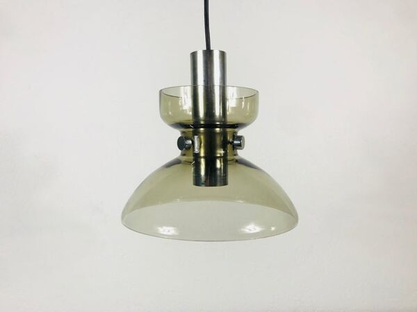 Lampe à suspension en verre rare de Limburg, années 1970