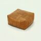 Mid-Century Patchwork Cognac Leather Pouf, 1970s