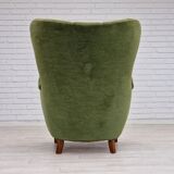 1960s, danish design, velour relax chair with footstool, original condition.