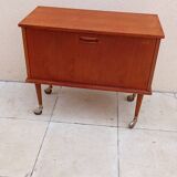 Scandinavian vintage teak TV bar cabinet