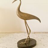 Vintage brass heron statue.