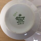 Set of 4 tea cups in colored porcelain