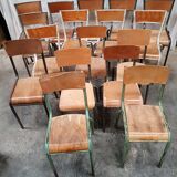 Lot ancienne chaises d'école vintage