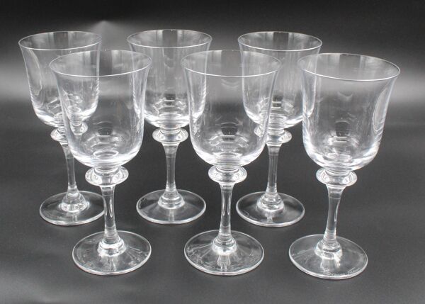 6 verres à vin modèle Saumur cristal Daum France H = 17 cm
