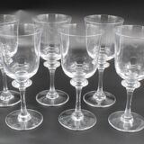 6 wine glasses model Saumur crystal Daum France H = 17 cm