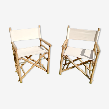Foldable bamboo armchairs