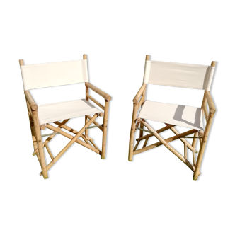 Foldable bamboo armchairs