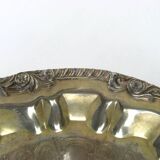 Silver-plated copper tray, on three legs
