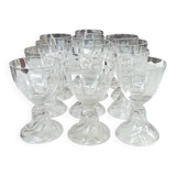 Set of 14 Saint Louis crystal aperitif glasses