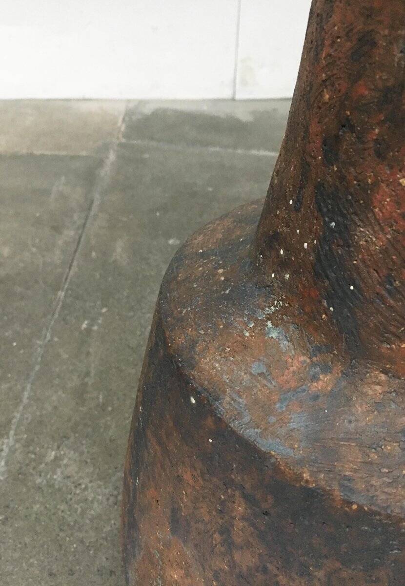 Brutalist ceramic vase in German mid-century style by Gerhard Liebenthron, 1969.