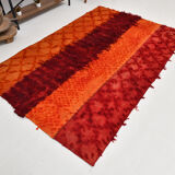 Red & orange tones vintage rug, 163x240 cm