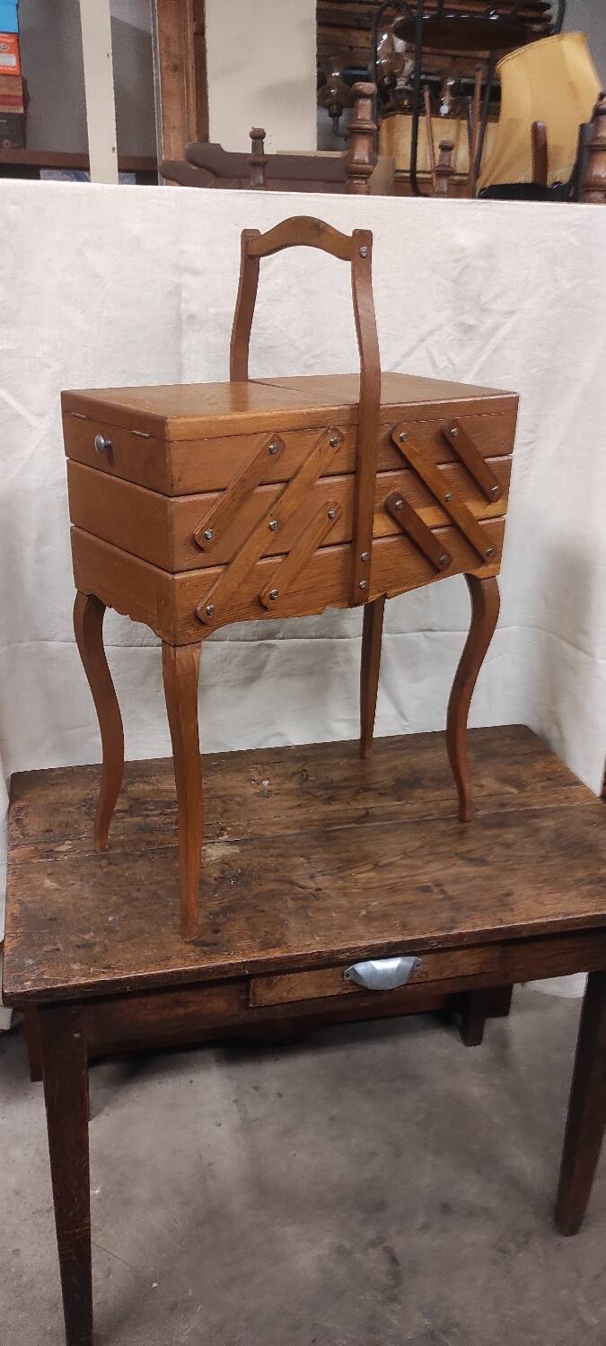 Vintage Worker Vintage Sewing Box on Feet