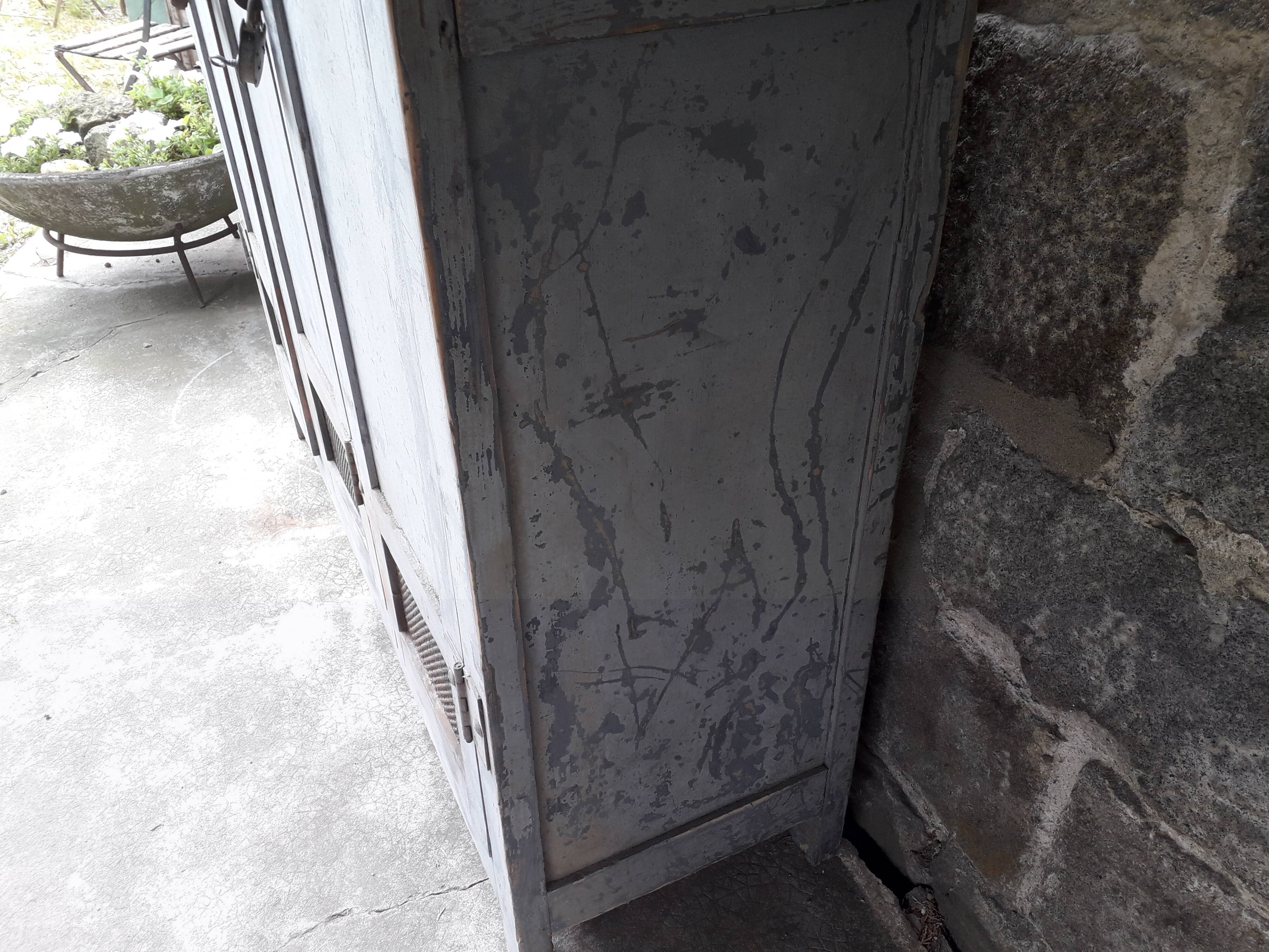 Patinated industrial wardrobe