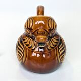 Pitcher - duck-shaped vase in shiny Sarreguemines enamel slip.