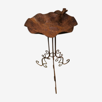 Wrought iron bird bath