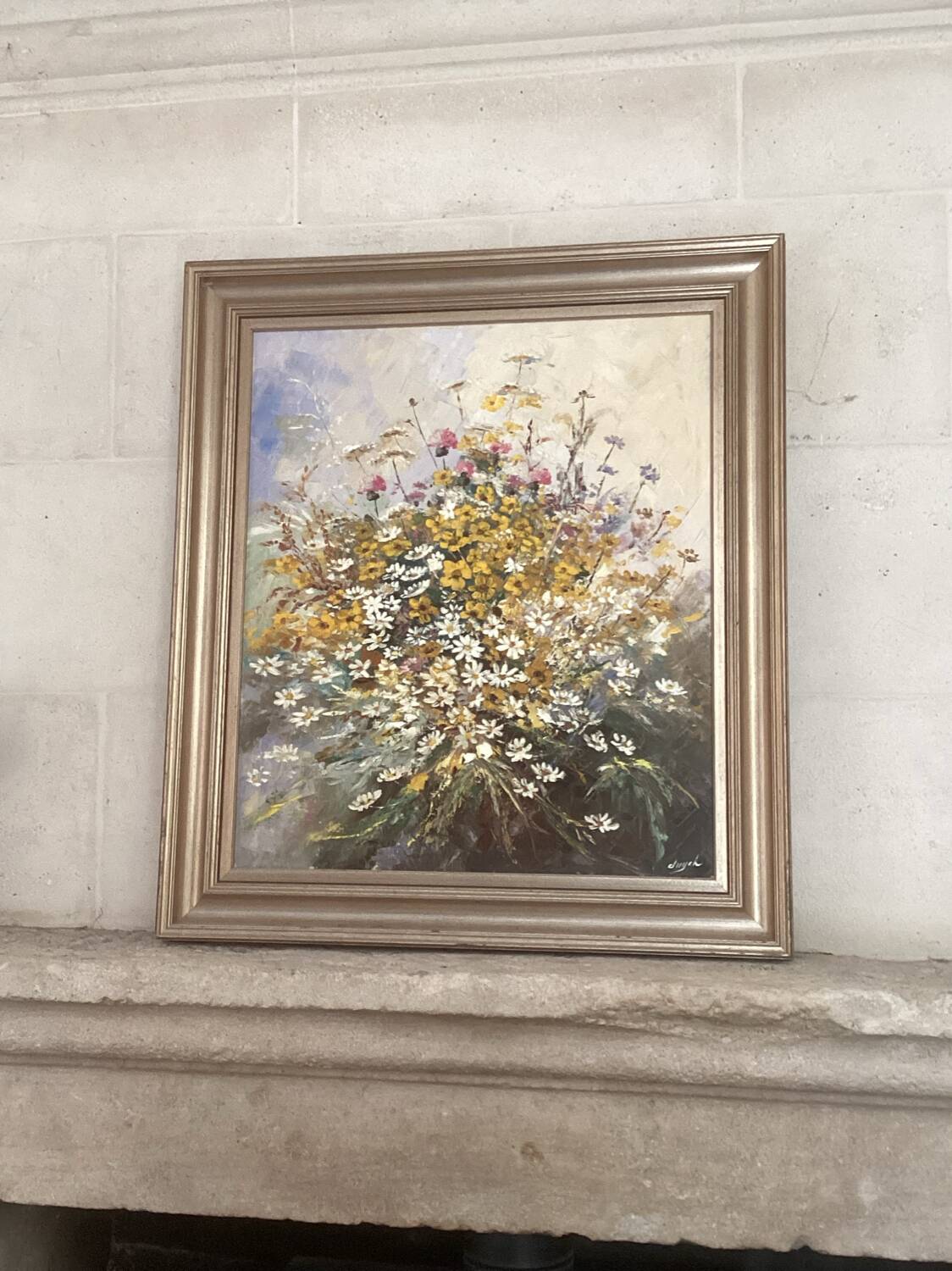 Tableau bouquet de fleurs champêtre
