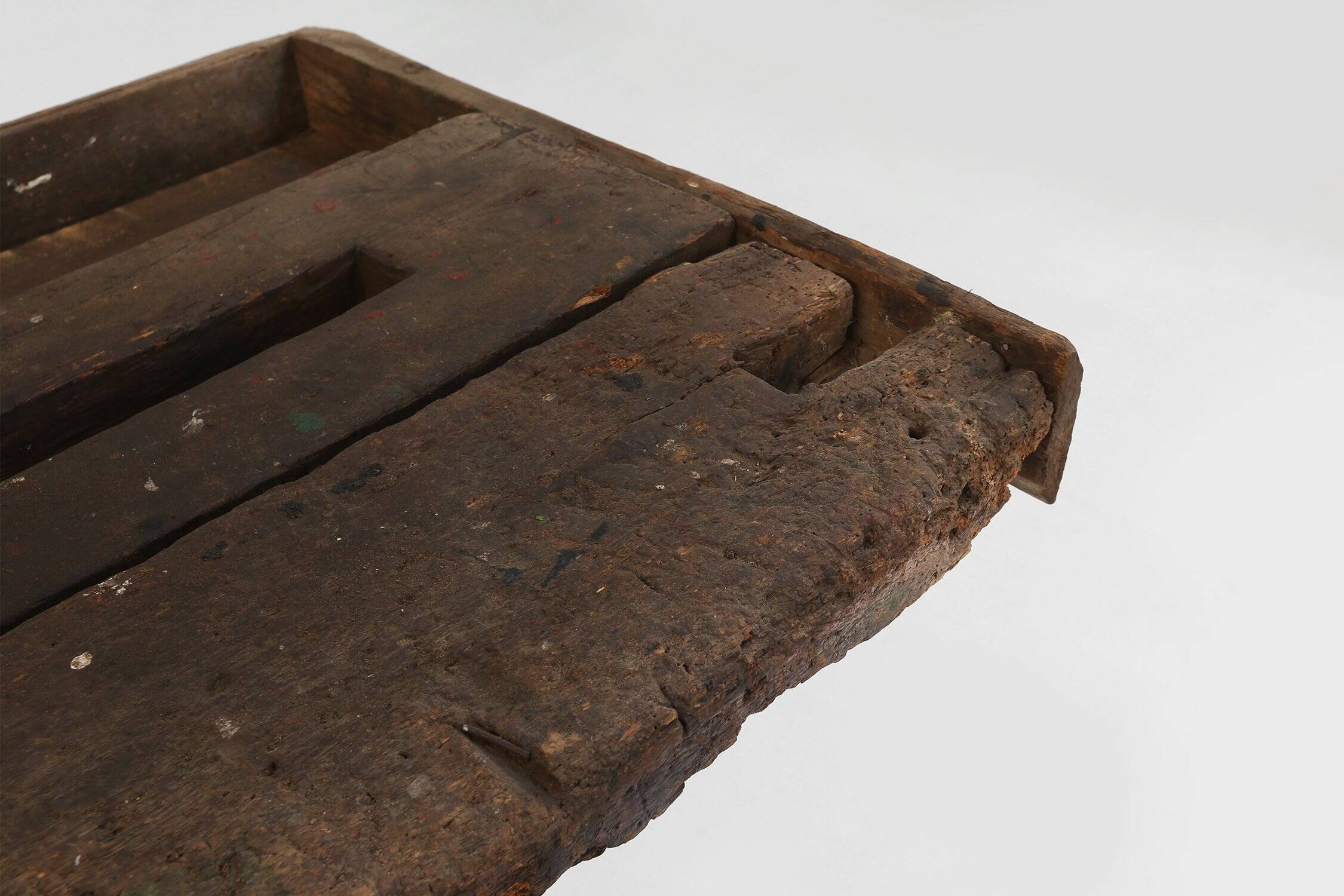 Industrial Oak Workbench with Exceptional Patina, Belgium ca. 1850