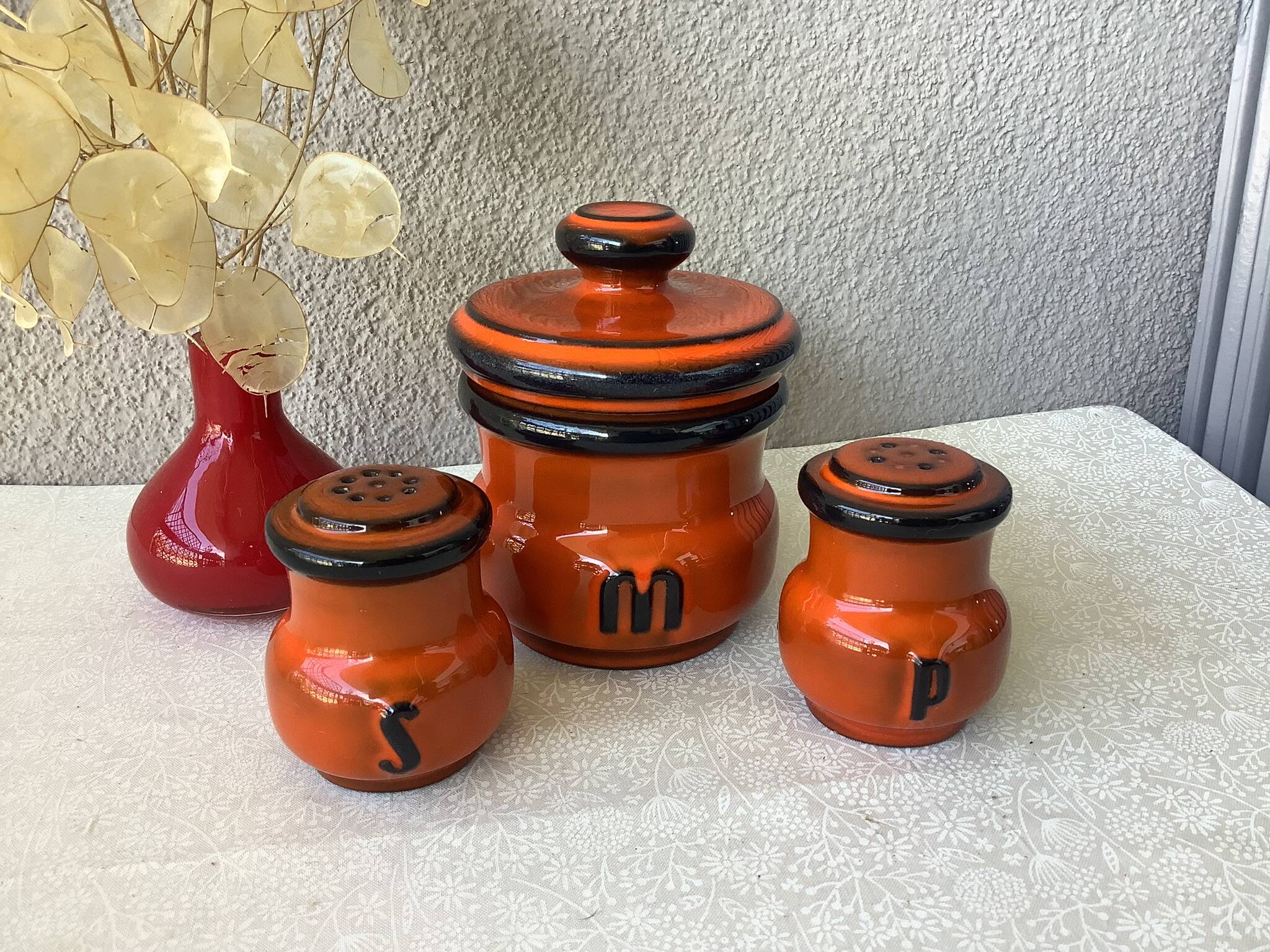 Salt service pepper mustard verceram ceramic
