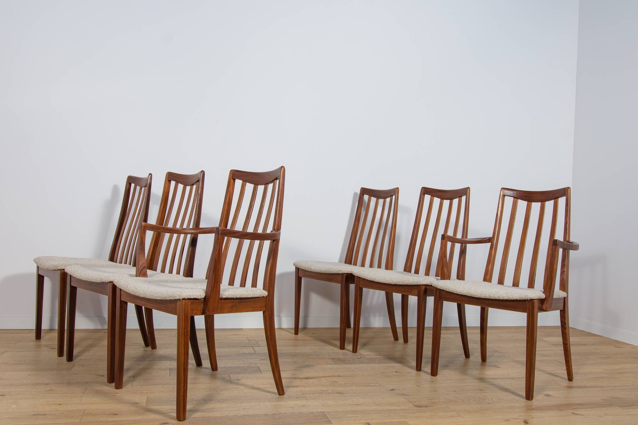 Mid-Century Teak and Fabric Dining Chairs by Leslie Dandy for G-Plan, Unite