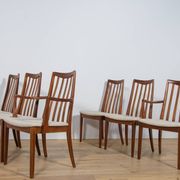 Chaises de salle à manger en teck et tissu du milieu du siècle par Leslie Dandy pour G-Plan, Unite