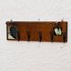 Vintage wooden wall coat rack mirror from the 1960s.