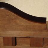 Cozy set and Art Deco bed in solid walnut