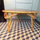Tripod rattan coffee table, 79 cm per side