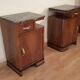 Art Deco Italian Bedside Tables in Walnut, Set of 2