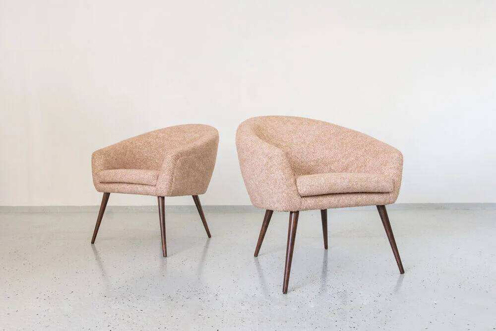 Vintage Pink Shell Armchairs “Fabian”, Lubuskie Fabryki Mebli, Poland, 1970