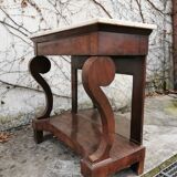Console in walnut and marble, early 19th century