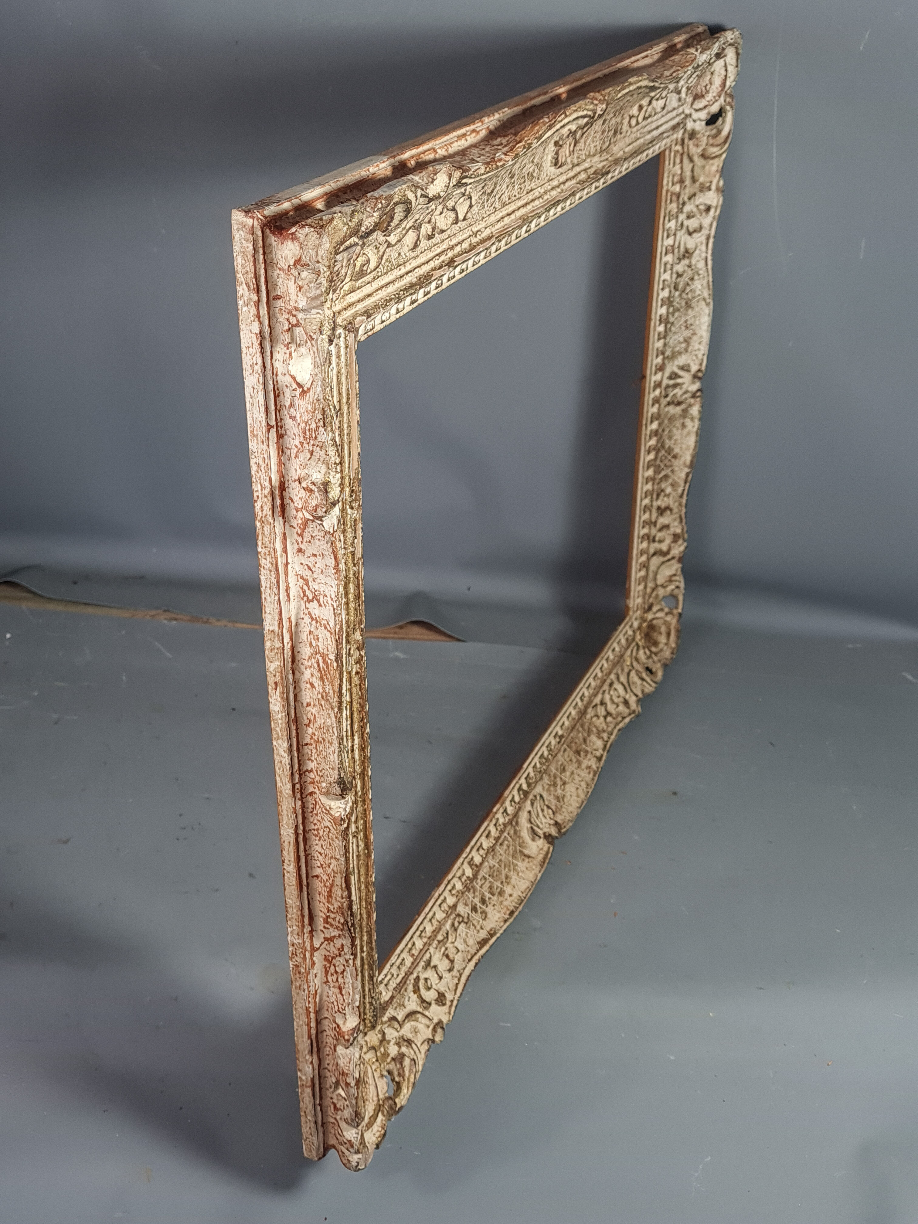 Old frame Montparnasse carved wood patinated 68x59 foliage 54.8x45 cm