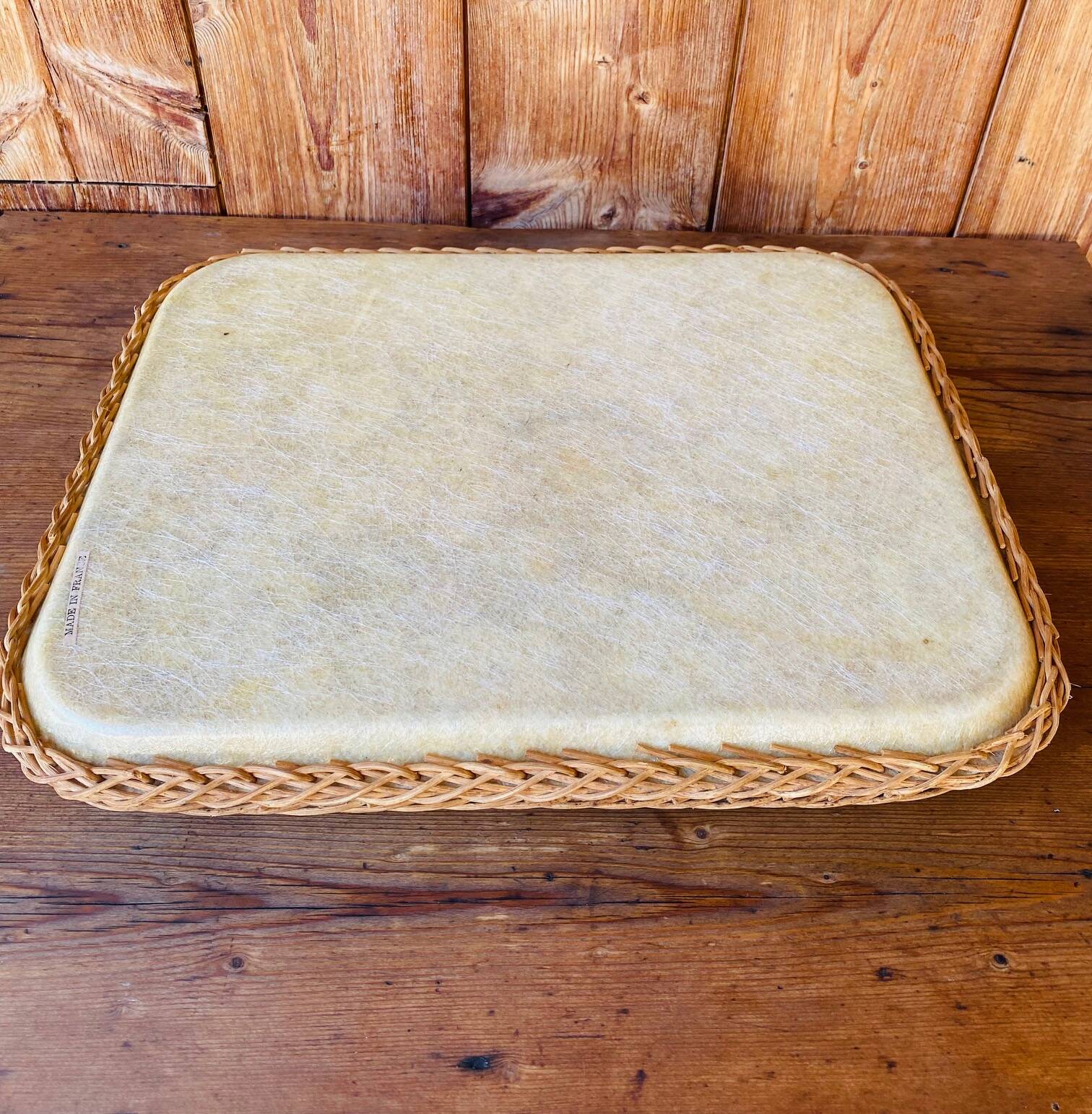 Vintage woven rattan tray