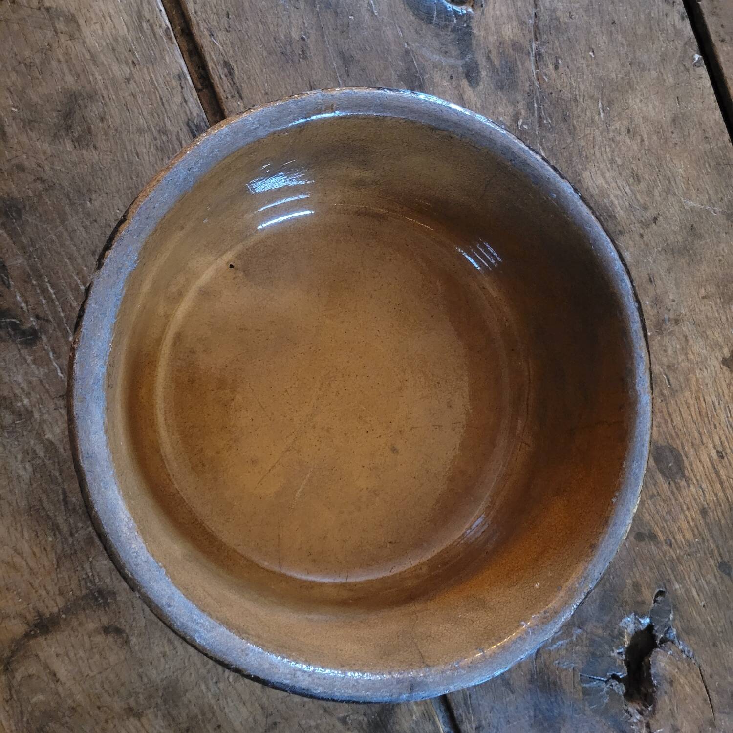 Glazed stoneware salad bowl from Soufflenheim 60s