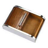 Carl Aubock rolling shutter storage box from the 1930s, cigarette dispenser, walnut, Vienna