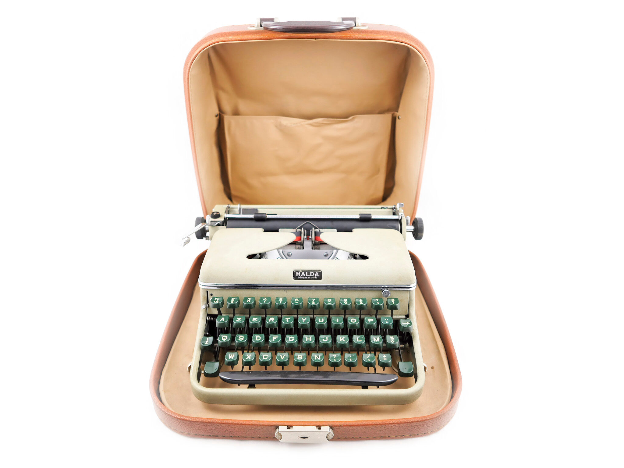 Machine à écrire Halda Kaki portable 1958 vintage