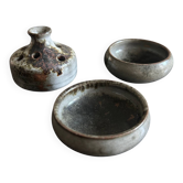 set of 3 ceramics by Thierry and Chantal Robert