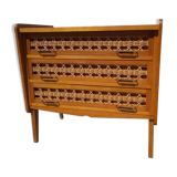 Commode rotin et chêne