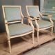 Pair of large Louis XVI style armchairs