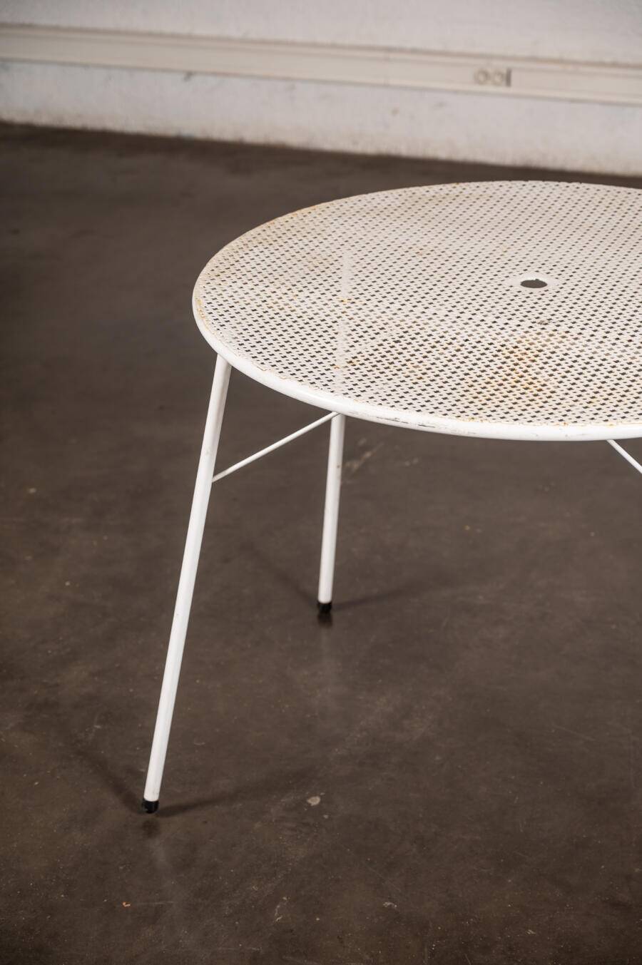 Perforated metal garden table