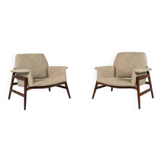 Paire de fauteuils modernes du milieu du siècle dans le style de Gianfranco Frattini, Italie, années 1960