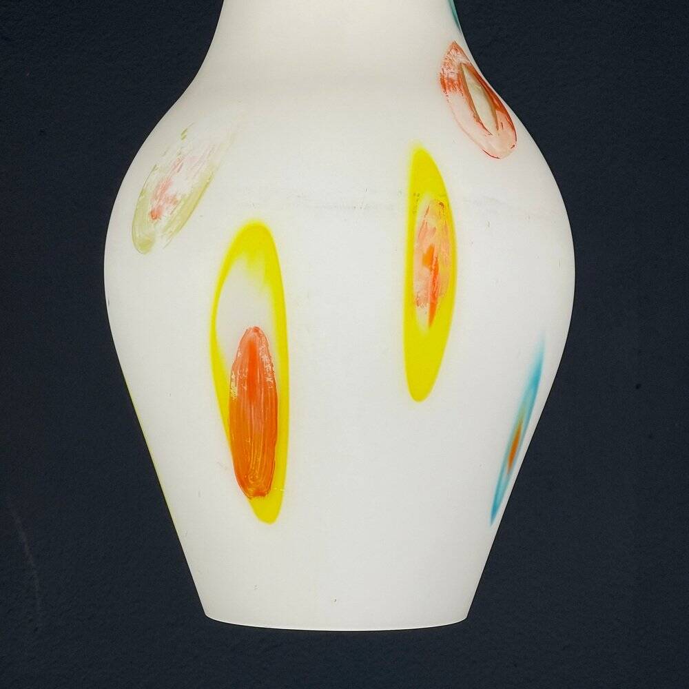 Mid-century opaline glass suspension by Murano from Stilnovo, 1950s.