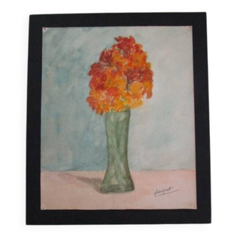 Old watercolor - bouquet of flowers