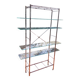Modular metal chrome and vintage glass shelves from the 1970s.