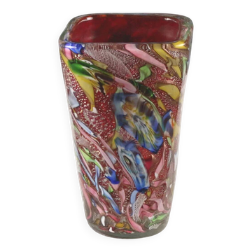 Vase vintage en verre de Murano, manufacture Italie, XXe siècle