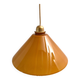 Caramel-colored opaline glass pendant light