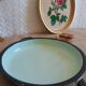 Egg dish green steel enamelled vintage