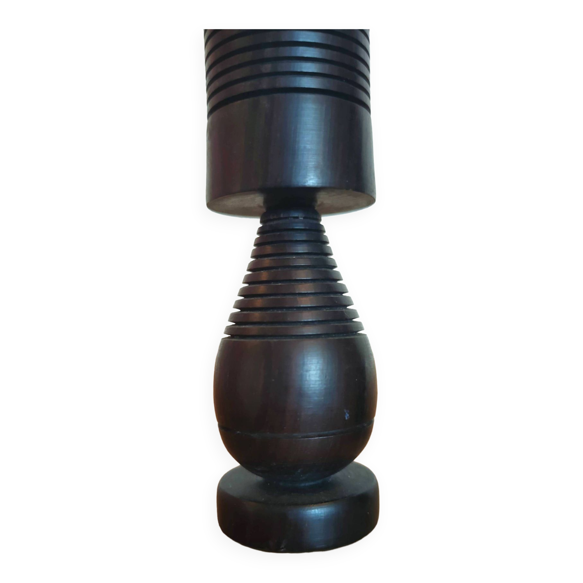 Pair of wooden candle holders design 60s 70s